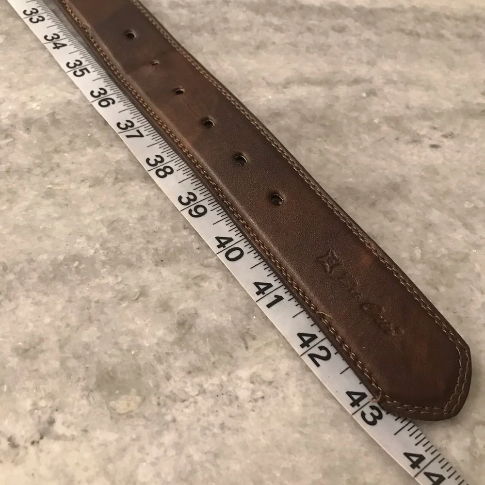 Du Cuir Belt Mens 38 Brown Leather Classic Business Formal Professional Festival